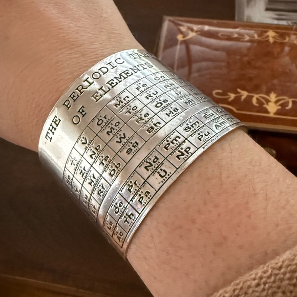 Silver Tone Periodic Table Cuff Bracelet - Picture 3 of 6